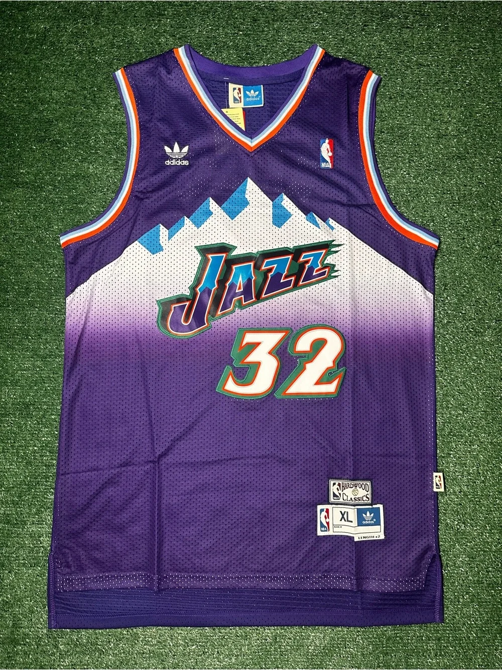 Karl Malone adidas Kids Purple Hardwood Classics NBA Jersey Bottom Panel